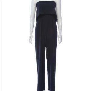 monique lhuillier navy jumpsuit